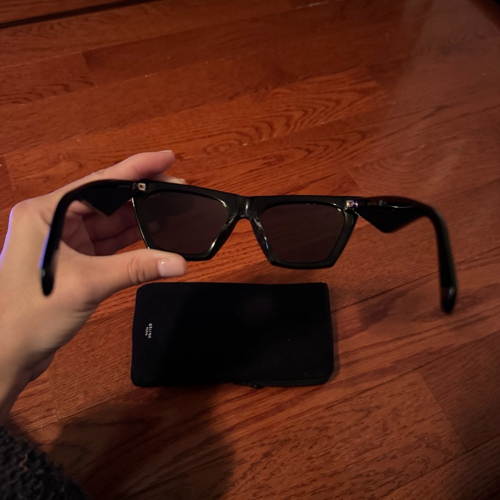 Celine Edge Cat Eye Black Sunglasses CL 41468/S - Picture 7 of 12